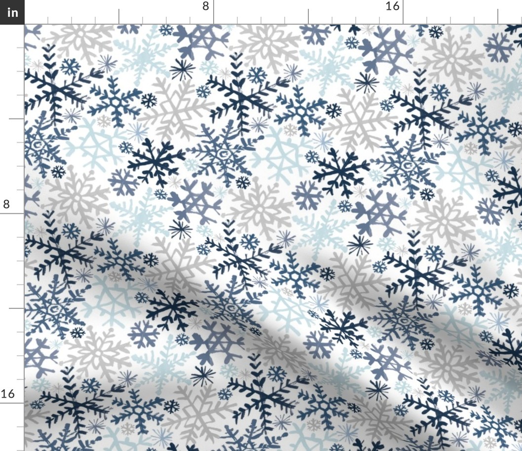 Painted Snowflakes - Blue - Reduced Scale