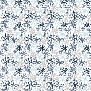 Painted Snowflakes - Blue - Itsy Bitsy Scale