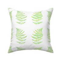 Block Stamp Ferns On Linen