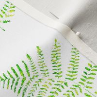 Block Stamp Ferns On Linen