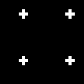 black 2" swiss cross - wide spacing