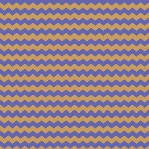 Horizontal Chevron Zigzag Stripes - Very Peri and Earthtone Gold