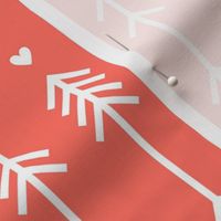 living coral arrows and hearts - pantone color of the year 2019