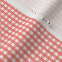 living coral tiny gingham - pantone color of the year 2019