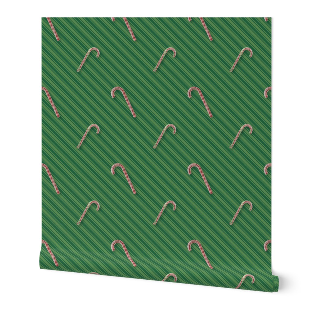 Candy Canes on Green