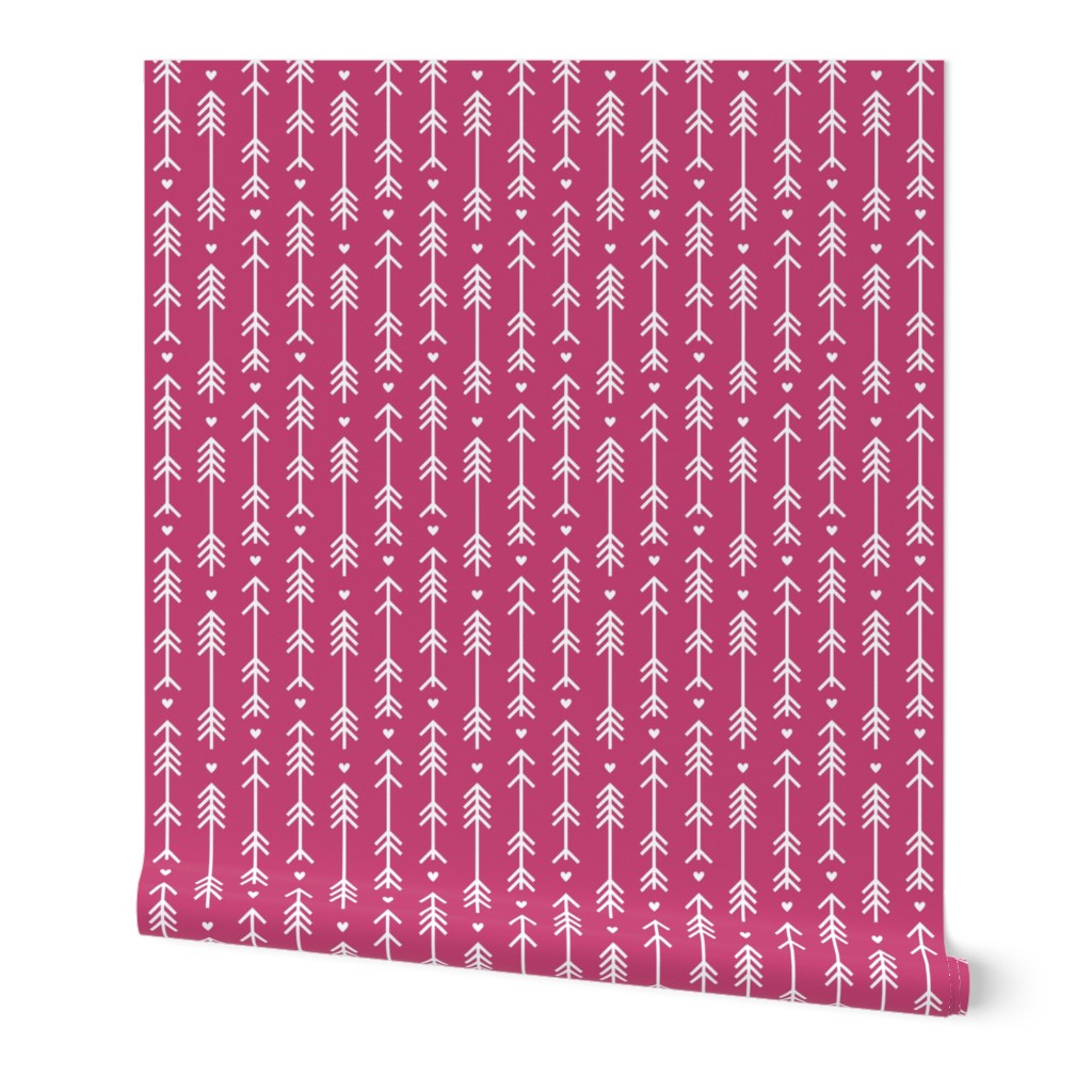 fuchsia rose arrows and hearts - pantone color of the year 2001
