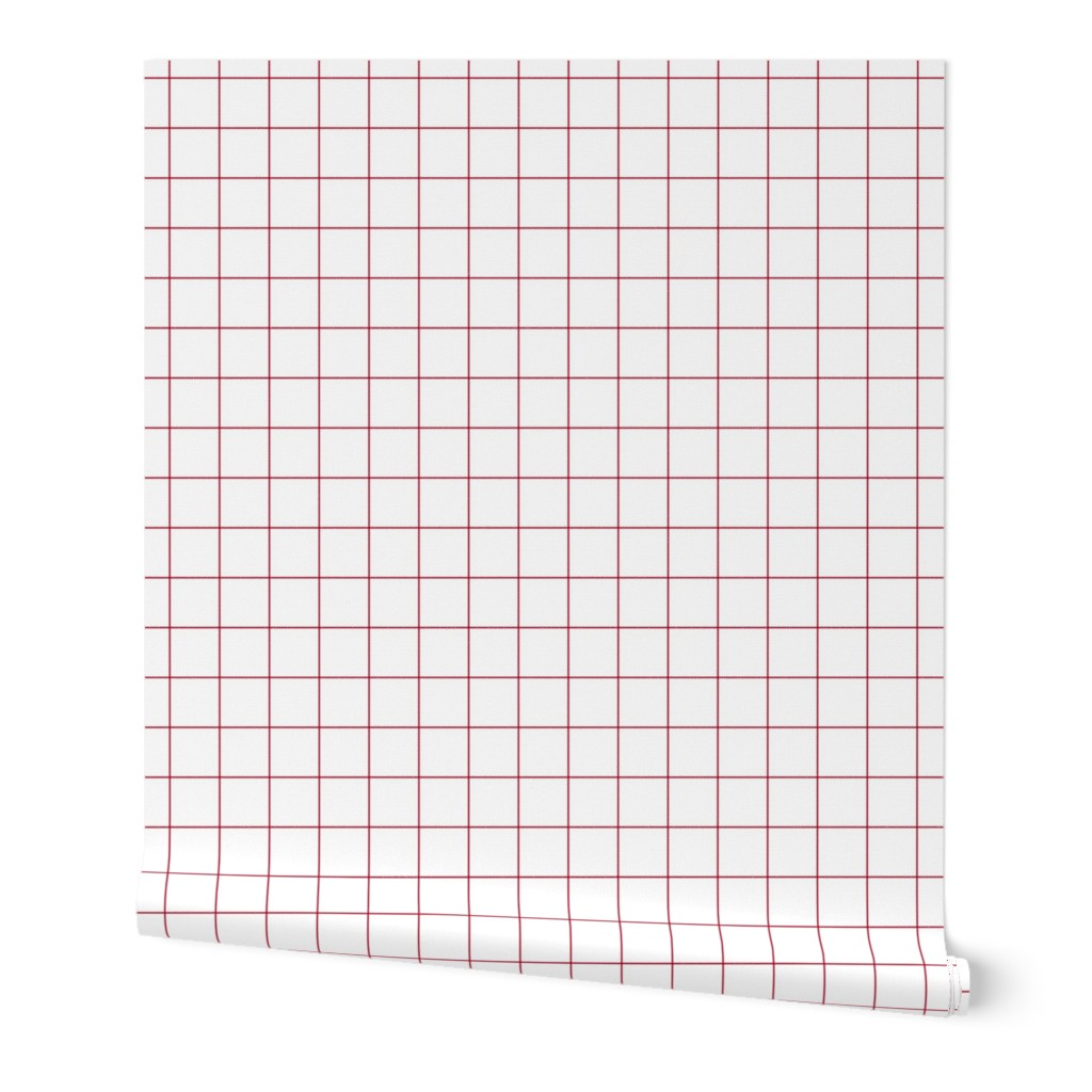 true red windowpane grid 2" - pantone color of the year 2002