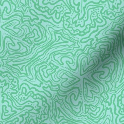 Topographic Snowflake Green