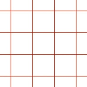 tangerine tango windowpane grid 2" - pantone color of the year 2012