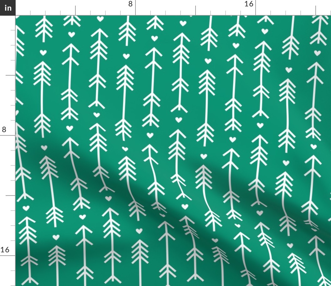 emerald arrows and hearts - pantone color of the year 2013