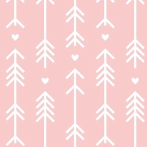 rose quartz arrows and hearts - pantone color of the year 2016
