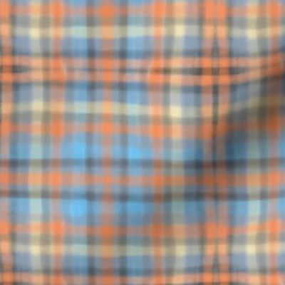 Chalky plaid 6” repeat blue, orange, buff