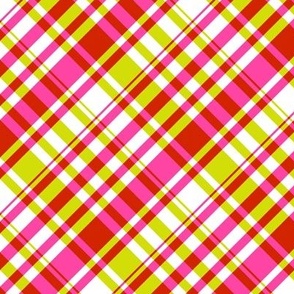 Hot Pink and Chartreuse Plaid