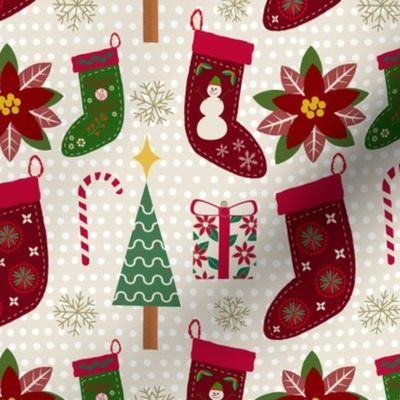 Christmas stockings / cream