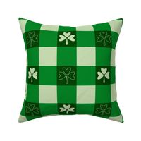 Vintage St Patrick’s Gingham - medium - irish green, shamrock, irish shamrocks, irish plaid, three leaf clover, st patrick