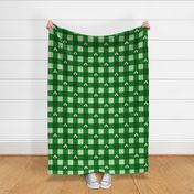 Vintage St Patrick’s Gingham - medium - irish green, shamrock, irish shamrocks, irish plaid, three leaf clover, st patrick