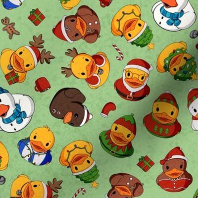 Christmas & Winter Rubber Duck Scatter - Green