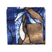 Stained glass dolphins for throw blanket-sideway