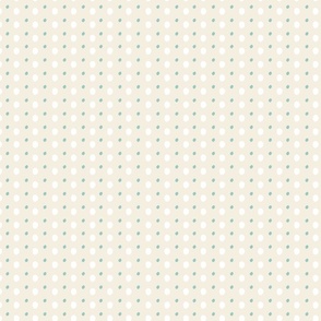 Aqua Blue and Cream Dots on Pale Green_SMALL
