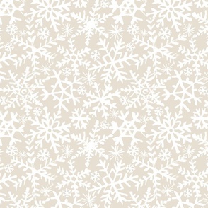 Painted Snowflake - Beige Bkg