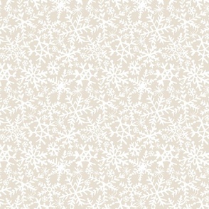 Painted Snowflakes - Beige Bkg - Reduced Scale