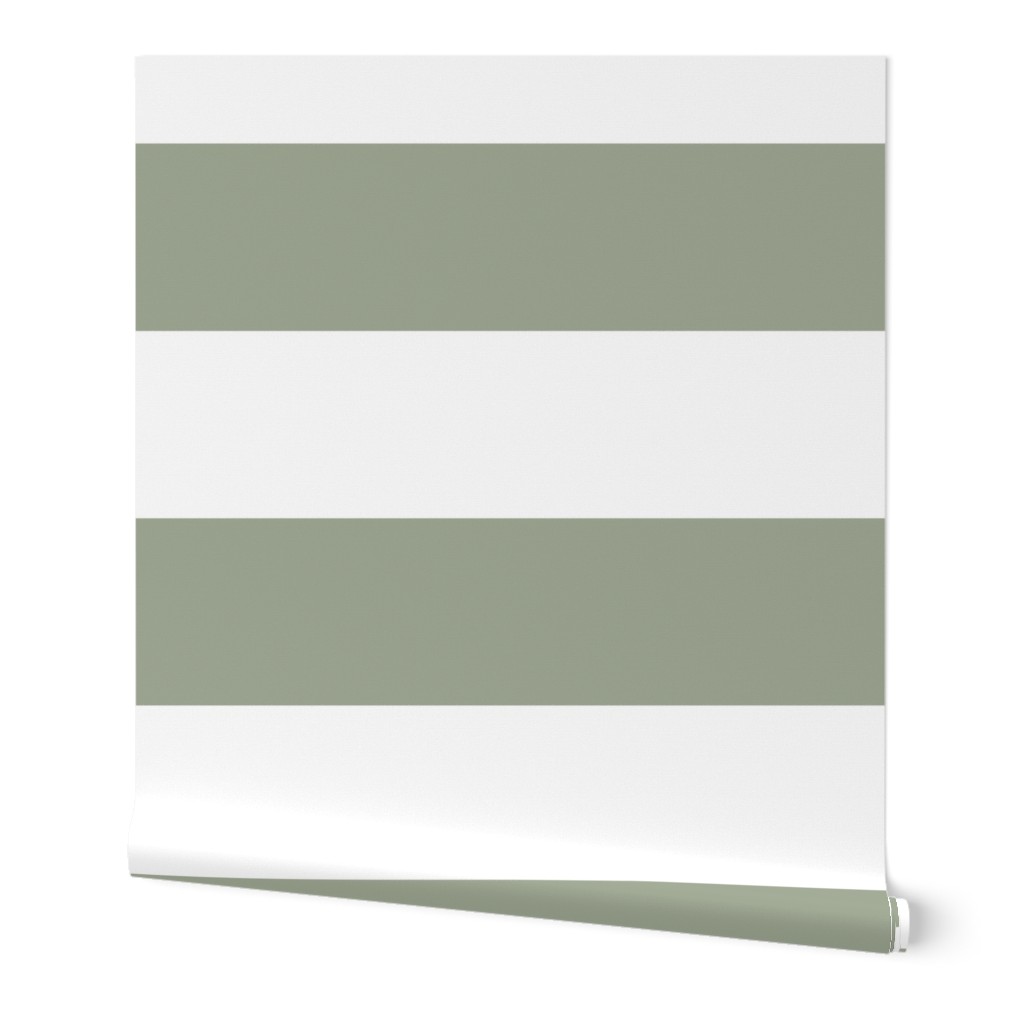 sage green stripes HUGE 12"