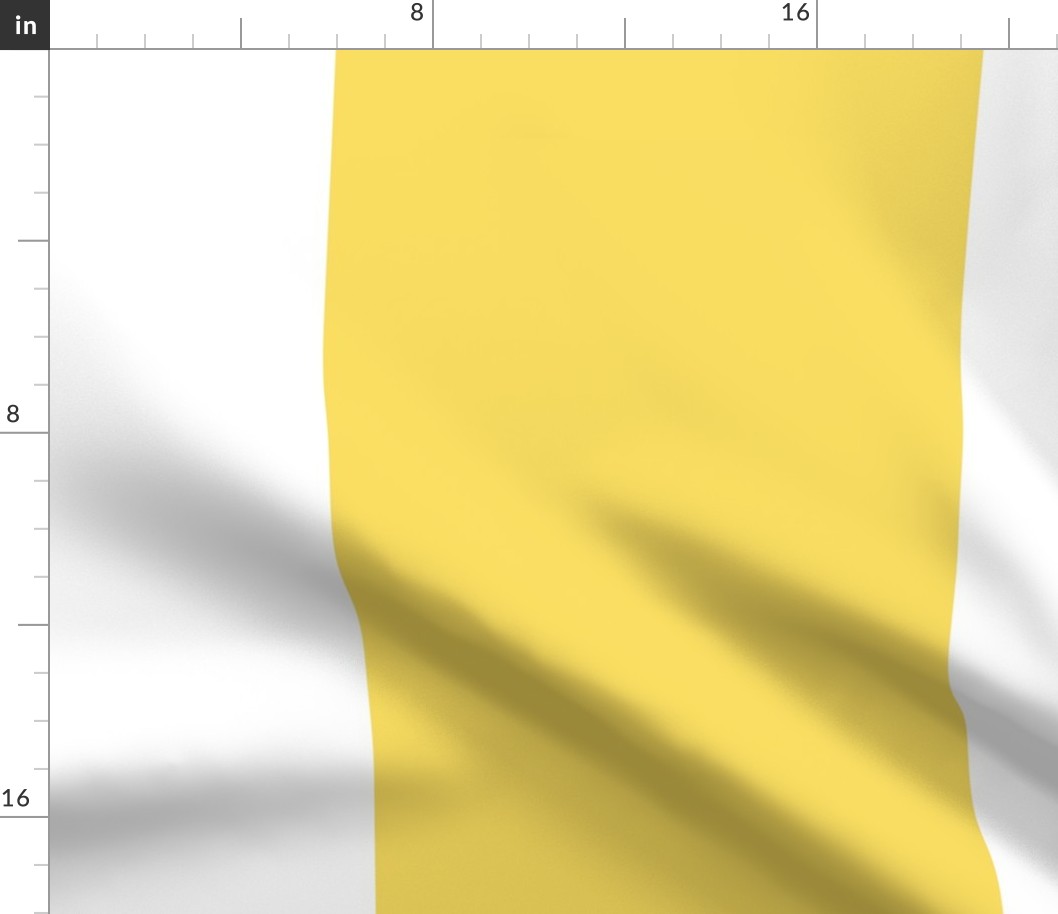 butter yellow vertical stripes HUGE 12"