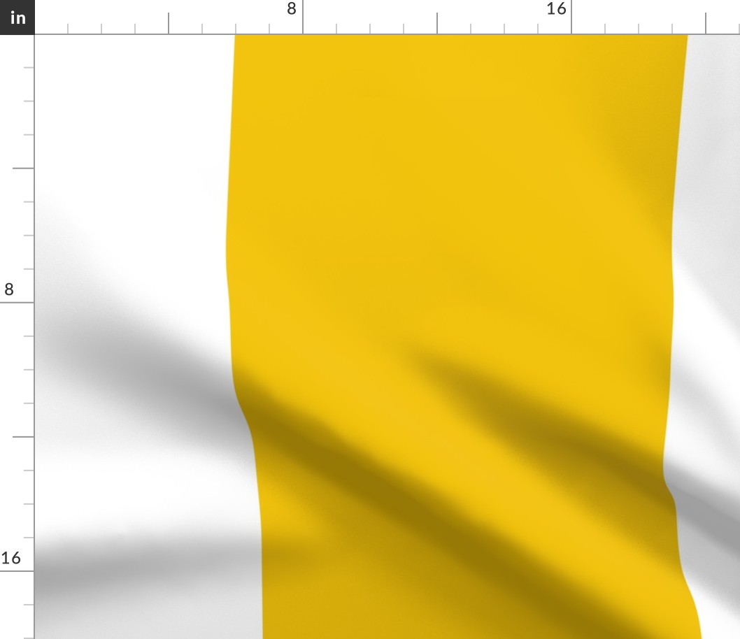 mustard yellow vertical stripes HUGE 12"