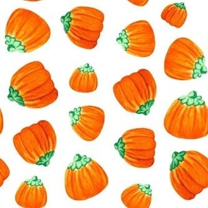 Medium Scale Halloween Candy Orange Mellowcreme Pumpkins Trick or Treat Candies on White