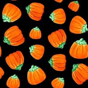 Large Scale Halloween Candy Orange Mellowcreme Pumpkins Trick or Treat Candies on Black