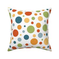 Large Scale Groovy Dots Retro Polkadots Halloween Coordinate on White