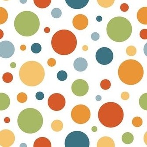 Medium Scale Groovy Dots Retro Polkadots Halloween Coordinate on White