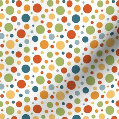 Small Scale Groovy Dots Retro Polkadots Halloween Coordinate on White