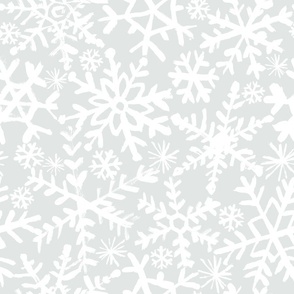 Painted Snowflakes - Grey Bkg - Biggie Scale