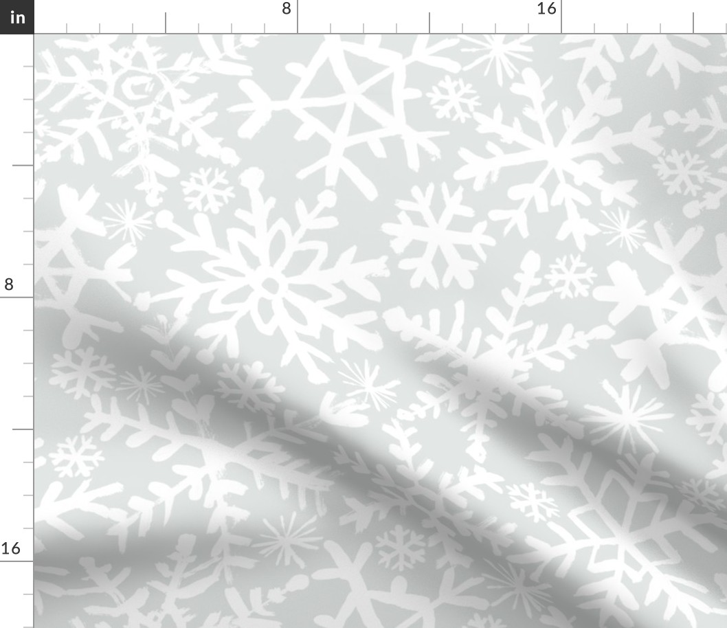 Painted Snowflakes - Grey Bkg - Biggie Scale