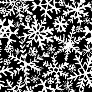 Painted Snowflake - Black Bkg - Biggie Scale