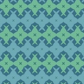 Green and blue abstract geometric design 1