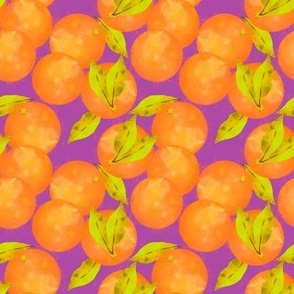 Small Valencia Oranges on Cosmo Purple