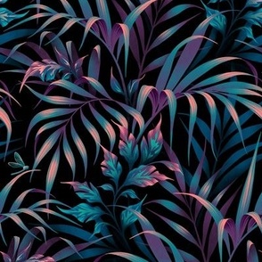 Tropical Garden - Purple Teal