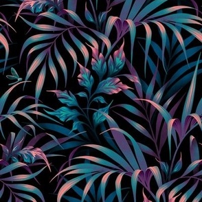 Tropical Garden - Purple Teal