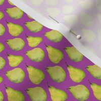 Tiny Green Pears on Cosmo Purple