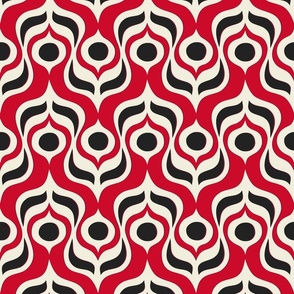 Eidos - 70s Op Art Ogee (Red) - Small