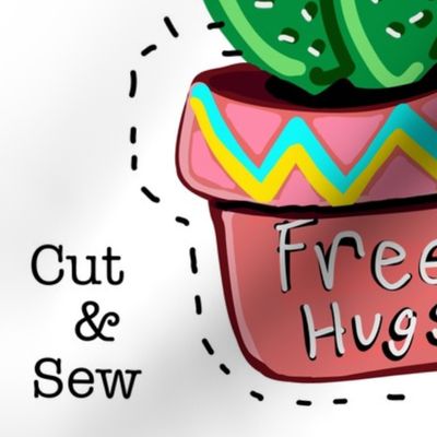 Cactus Pillow Free Hugs 