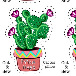 Cactus Pillow Free Hugs 