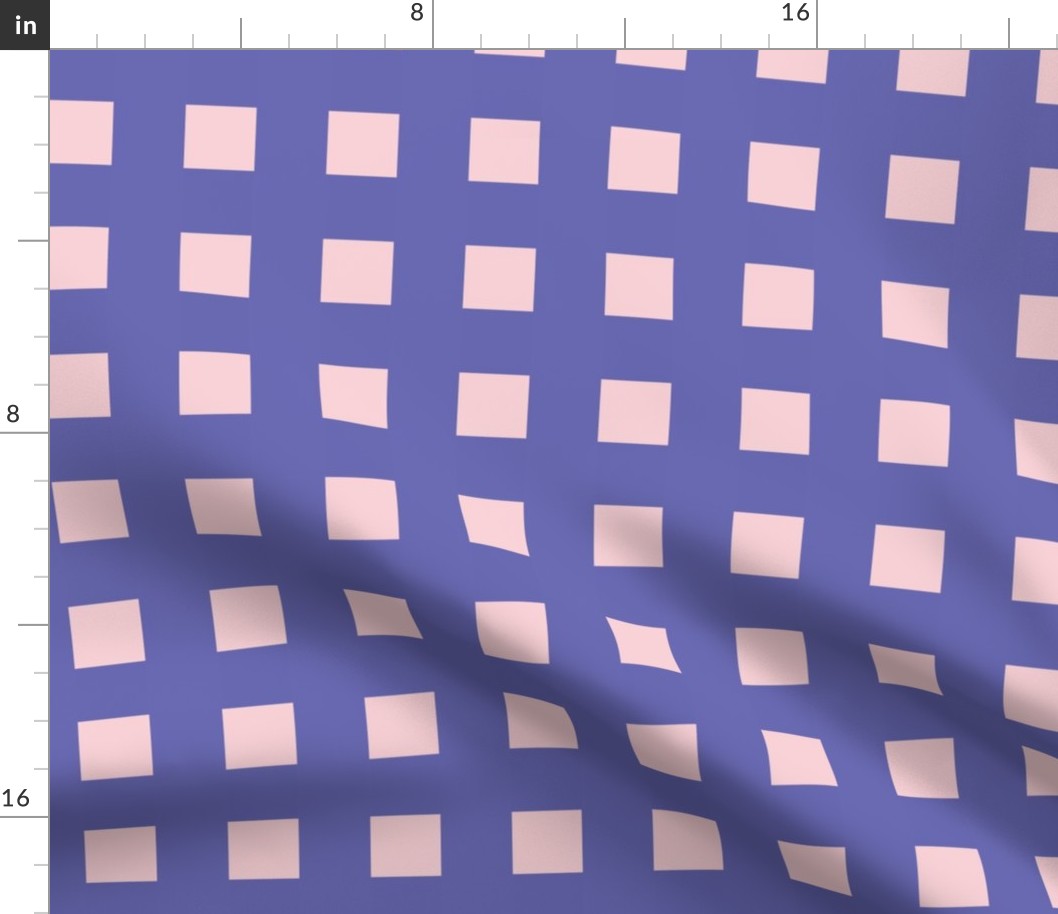 Very Peri and Cotton Candy squares - small - periwinkle squares, periwinkle grid