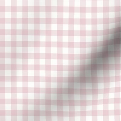 3/8" Pastel Rose Pink Gingham: Small Antique Rose Gingham Check, Buffalo Plaid