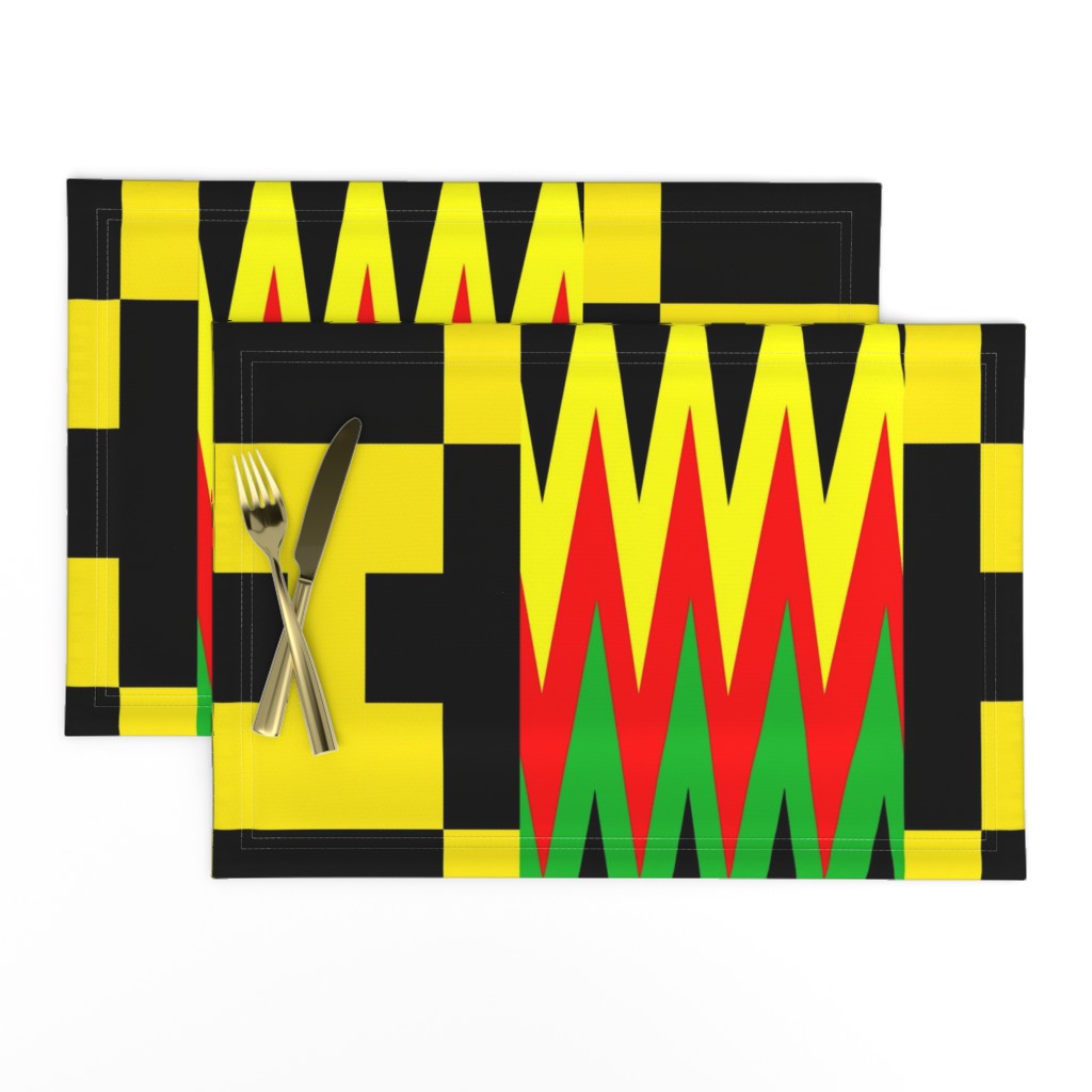 African Abstract Geometric  Kente Cloth