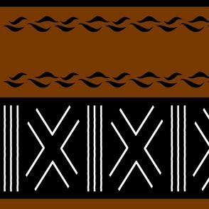 Brown and Black African Mud Cloth