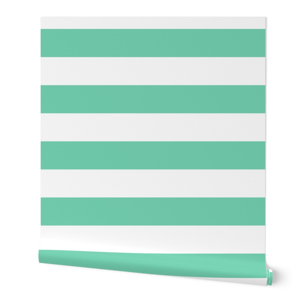 sea foam green stripes 4"