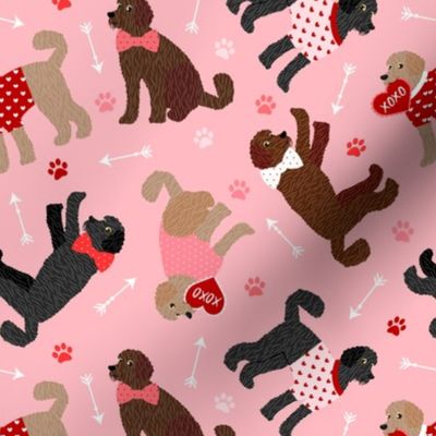 Doodle Valentine Labradoodle / Goldendoodle Dog Pink